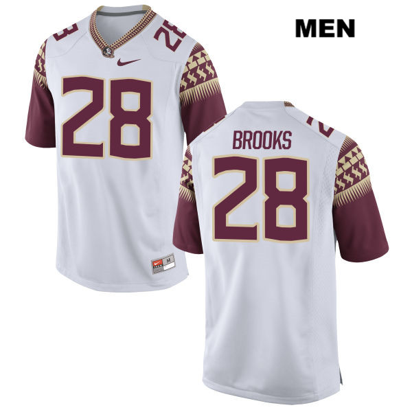 Men's NCAA Nike Florida State Seminoles #28 Decalon Brooks College White Stitched Authentic Football Jersey QIM7269JB